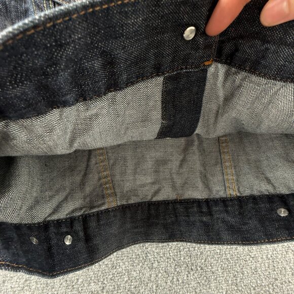 Levis Denim Jacket Boys Size Medium Blue Dark Wash Metal Buttons Classic Cotton - Picture 12 of 15